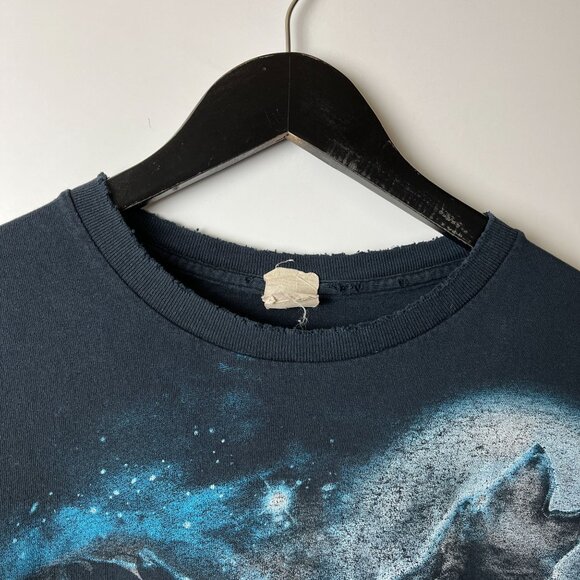 Distressed Vintage Y2K T Shirt Skeleton Mythical Creatures XL Black Graphic Tee - Picture 4 of 16